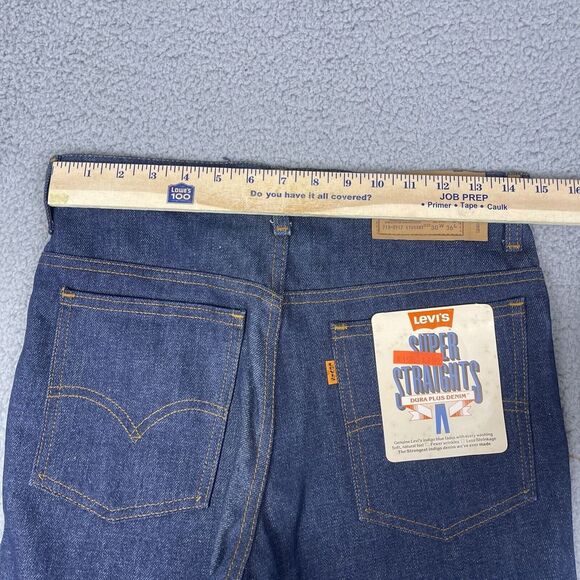 VTG Deadstock Levis Dura Plus Jeans Mens 28x36‎ Raw Denim Orange Tab Western 80s - Picture 13 of 15